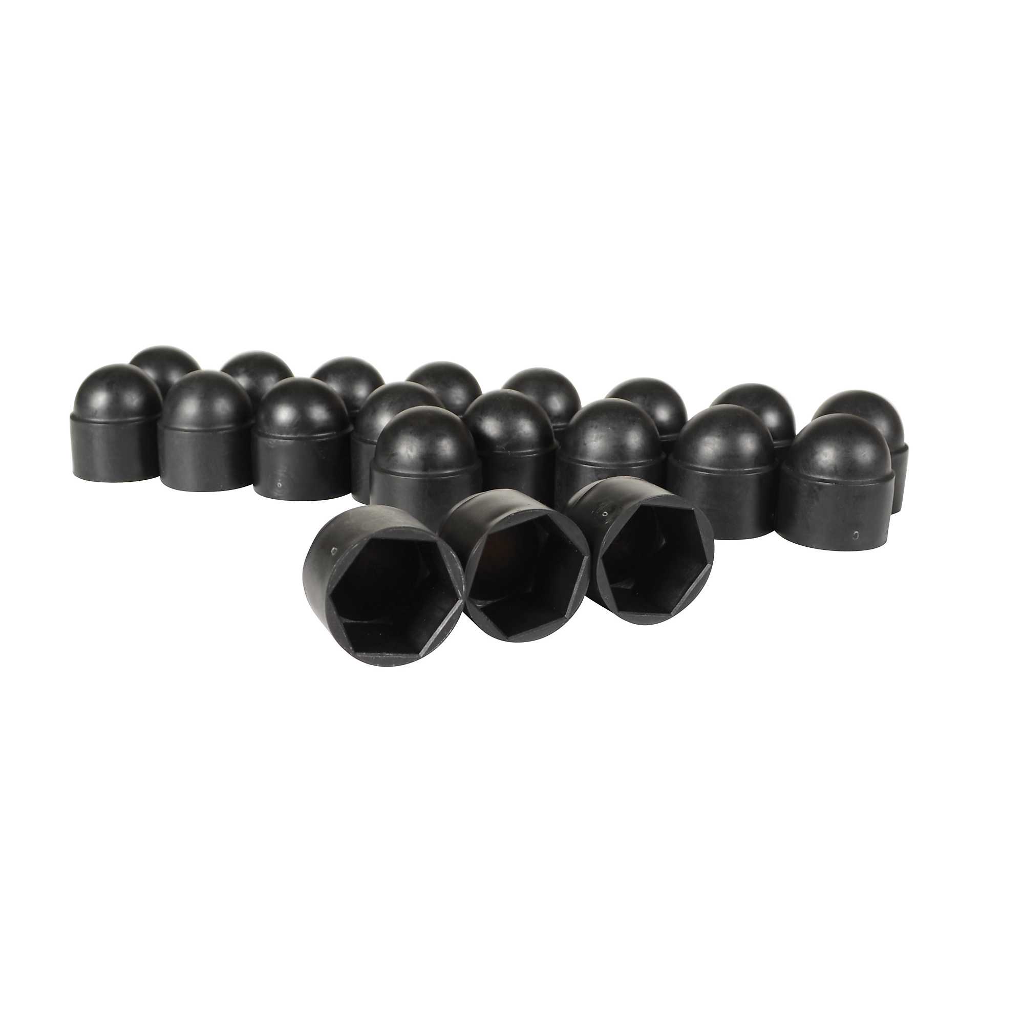 Vestil Plastic Hex Bolt Caps - 3/4in., 20 Pack, 1.5in. Height, Black, Model# BC-BK-34-PK